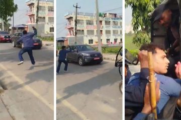 जेन्जीद्वारा महेश बस्नेत सवार गाडीमा मसी प्रहार